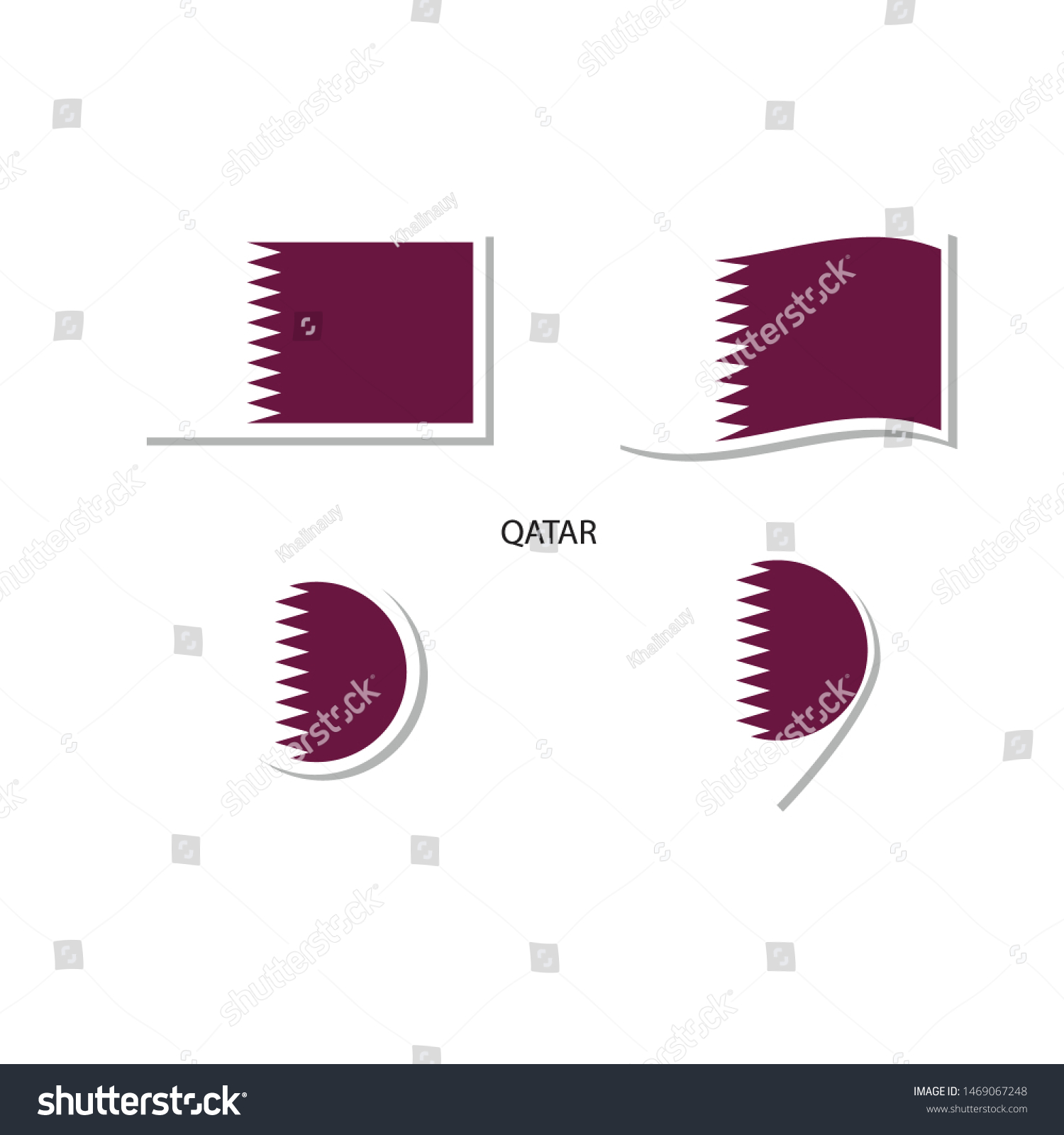 Qatar Flag Logo Icon Set Rectangle Stock Vector (Royalty Free ...