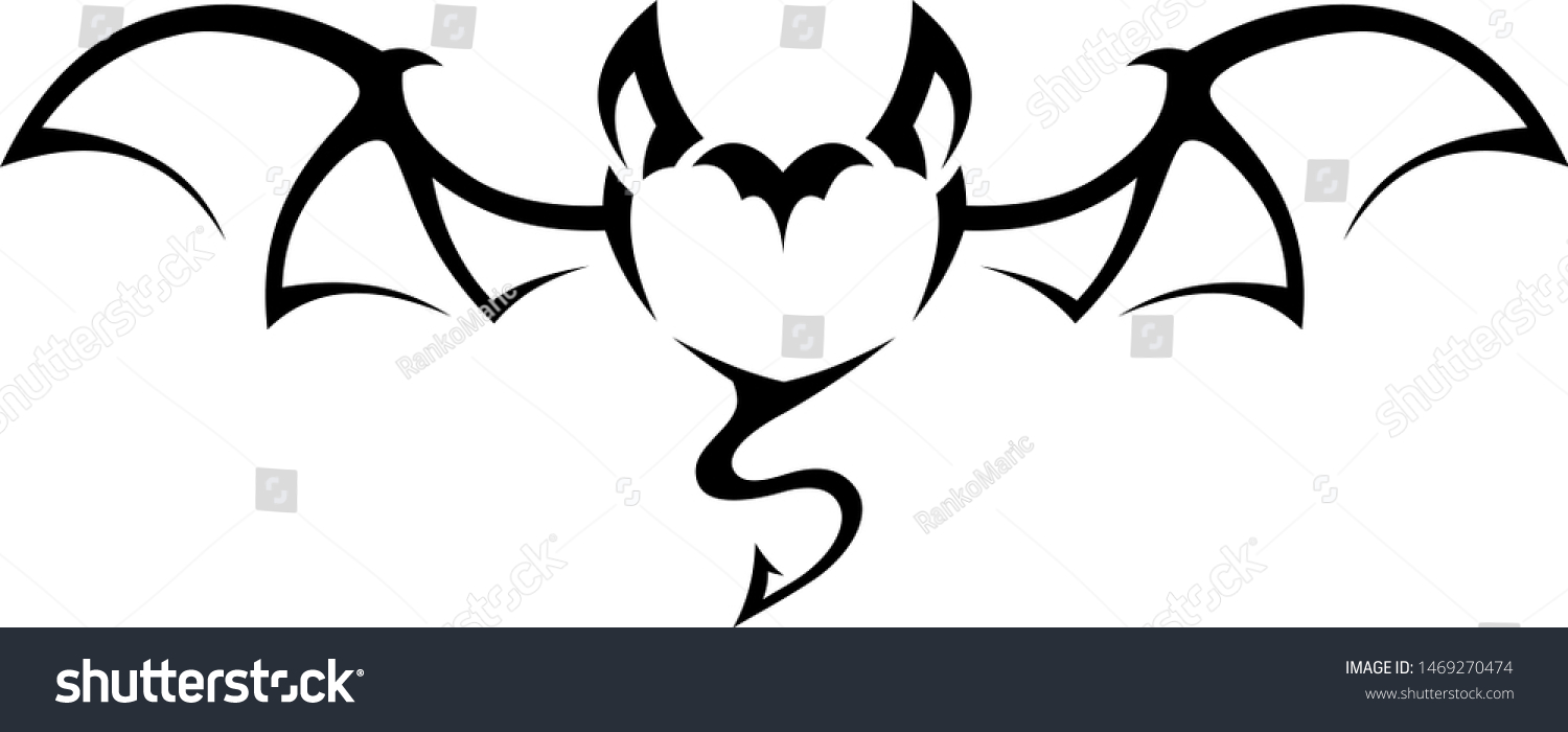 Tribal Tattoo Black White Heart Shaped Stock Vector Royalty Free   Stock Vector Tribal Tattoo Black And White Heart Shaped Bat 1469270474 