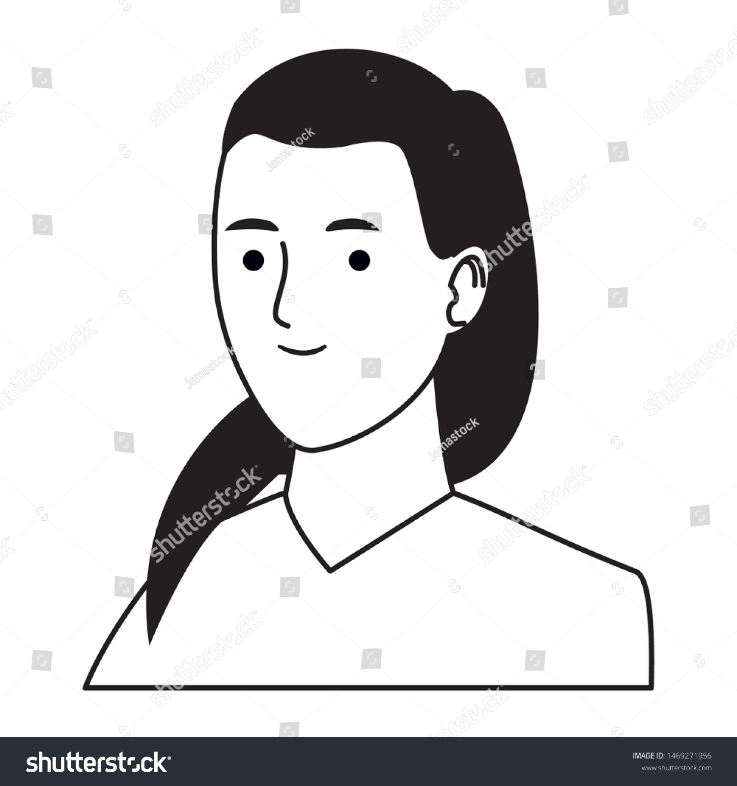 Businesswoman Smiling Profile Cartoon Vector Illustration Stock Vector ...