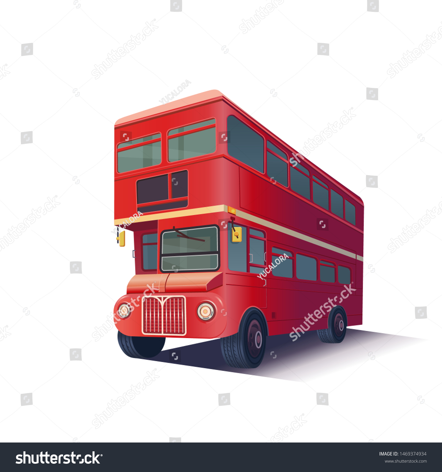 Red London Bus Cartoon Vector Illustration Stock Vector (Royalty Free ...