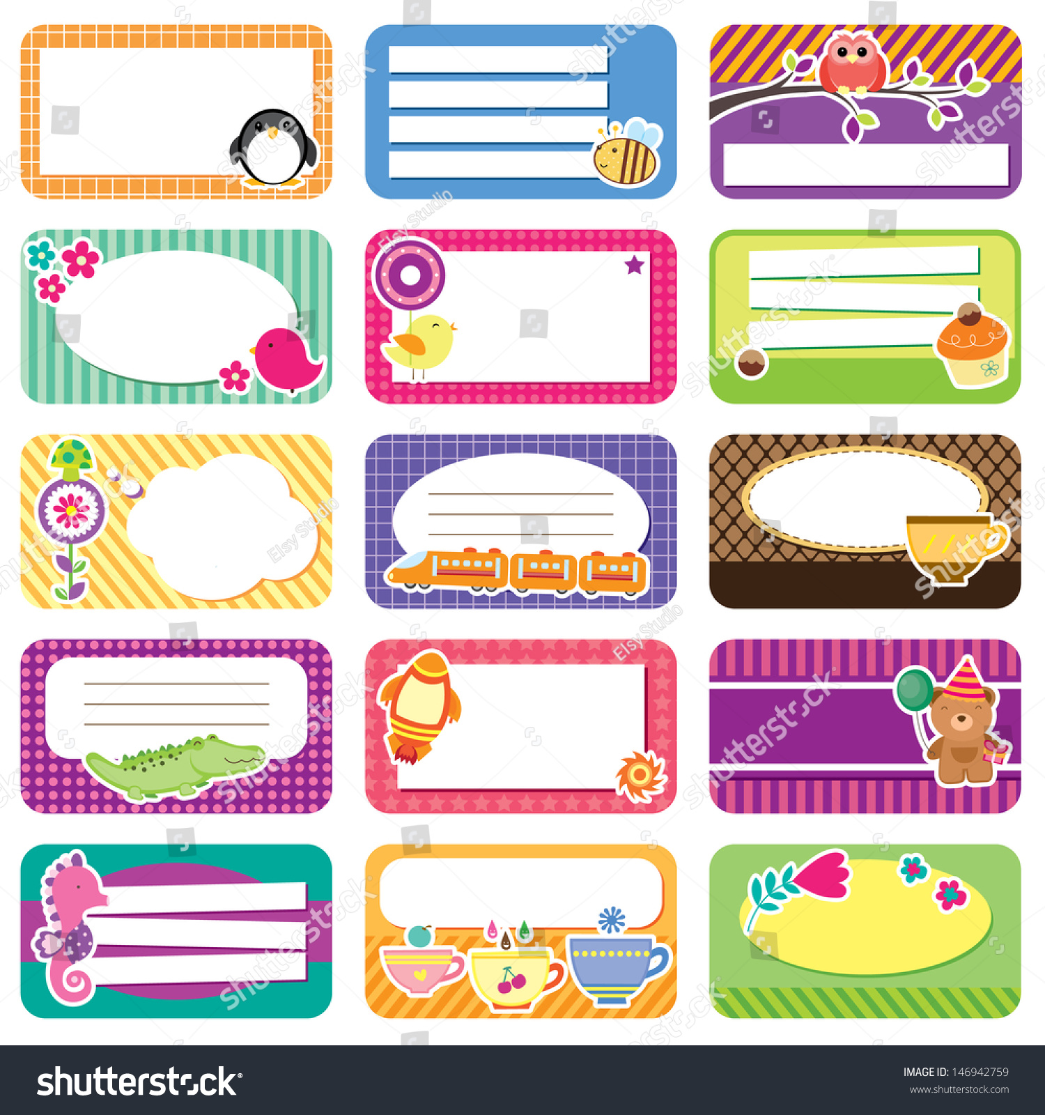 Cute Memo Collection Stock Vector (Royalty Free) 146942759 | Shutterstock