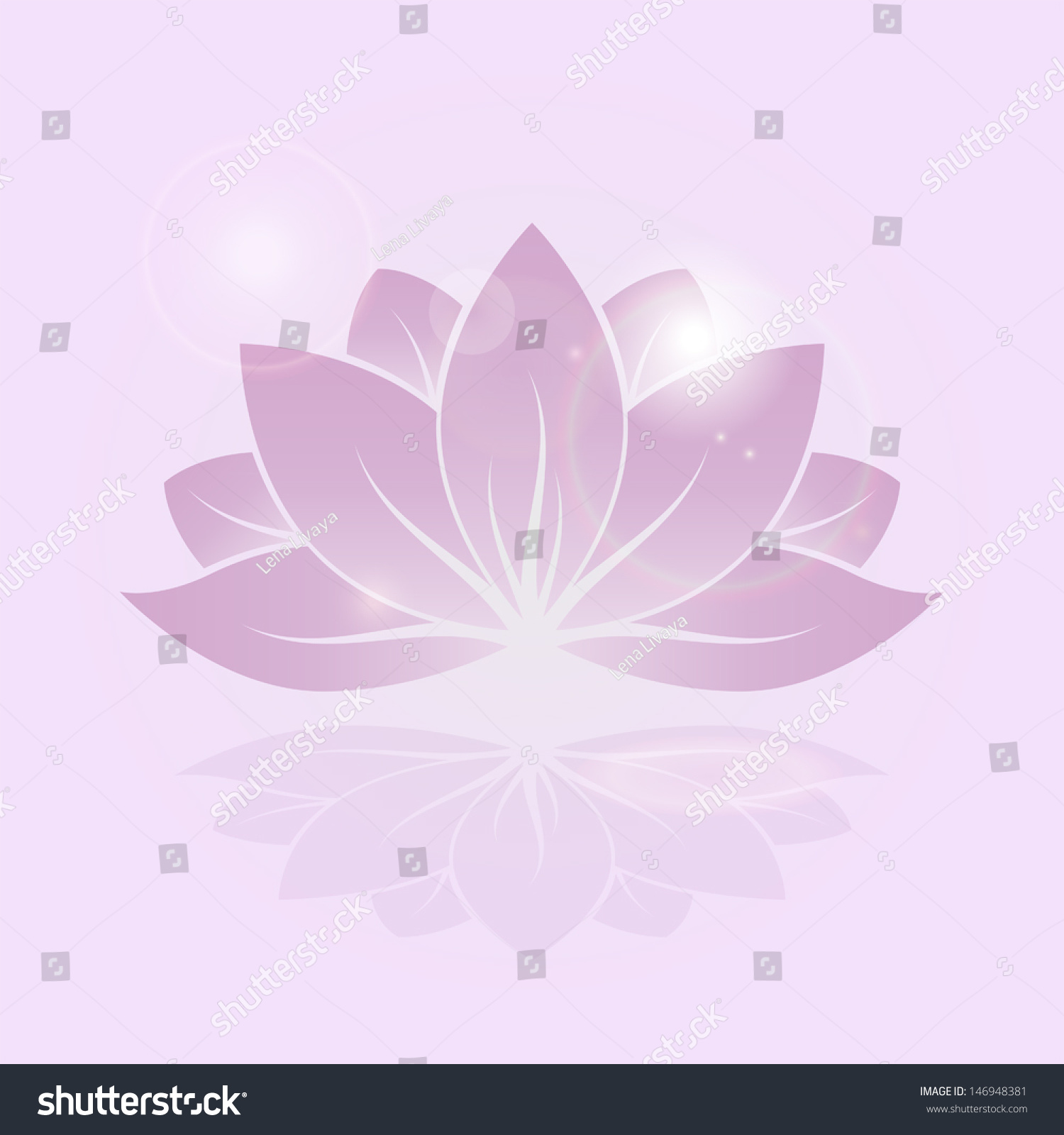 Stylized Silhouette Lotus Flower Stock Vector (Royalty Free) 146948381 ...