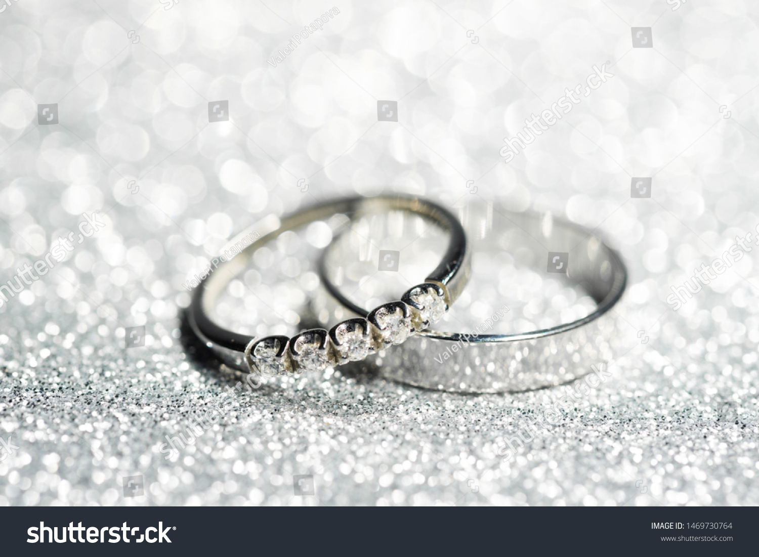 Gold Wedding Rings Glitter Background Stock Photo 1469730764 | Shutterstock