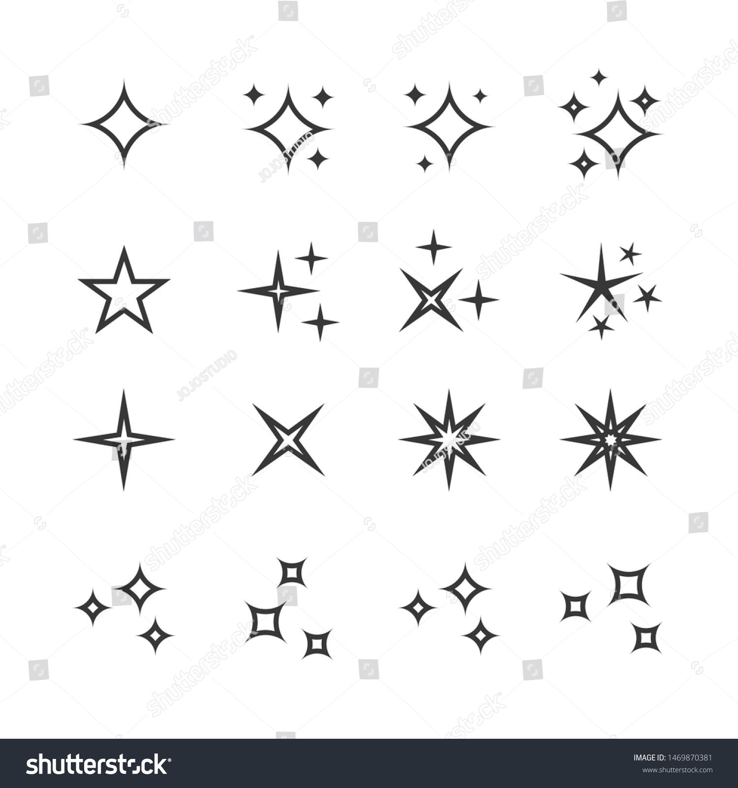 Sparkles Icons Vector Illustration Stock Vector (Royalty Free ...