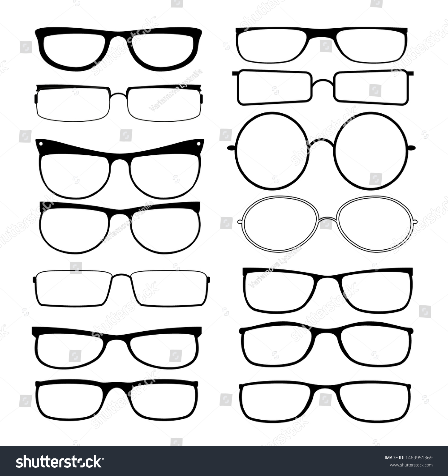 Glasses Frames Black Rim Glasses Vector Stock Vector (Royalty Free ...