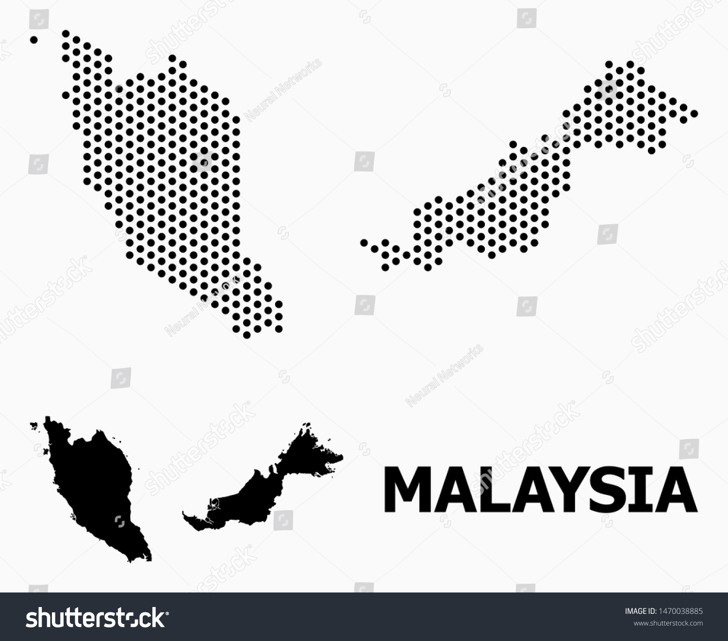 Pixelated Map Malaysia Composition Solid Illustration Stock Vector ...