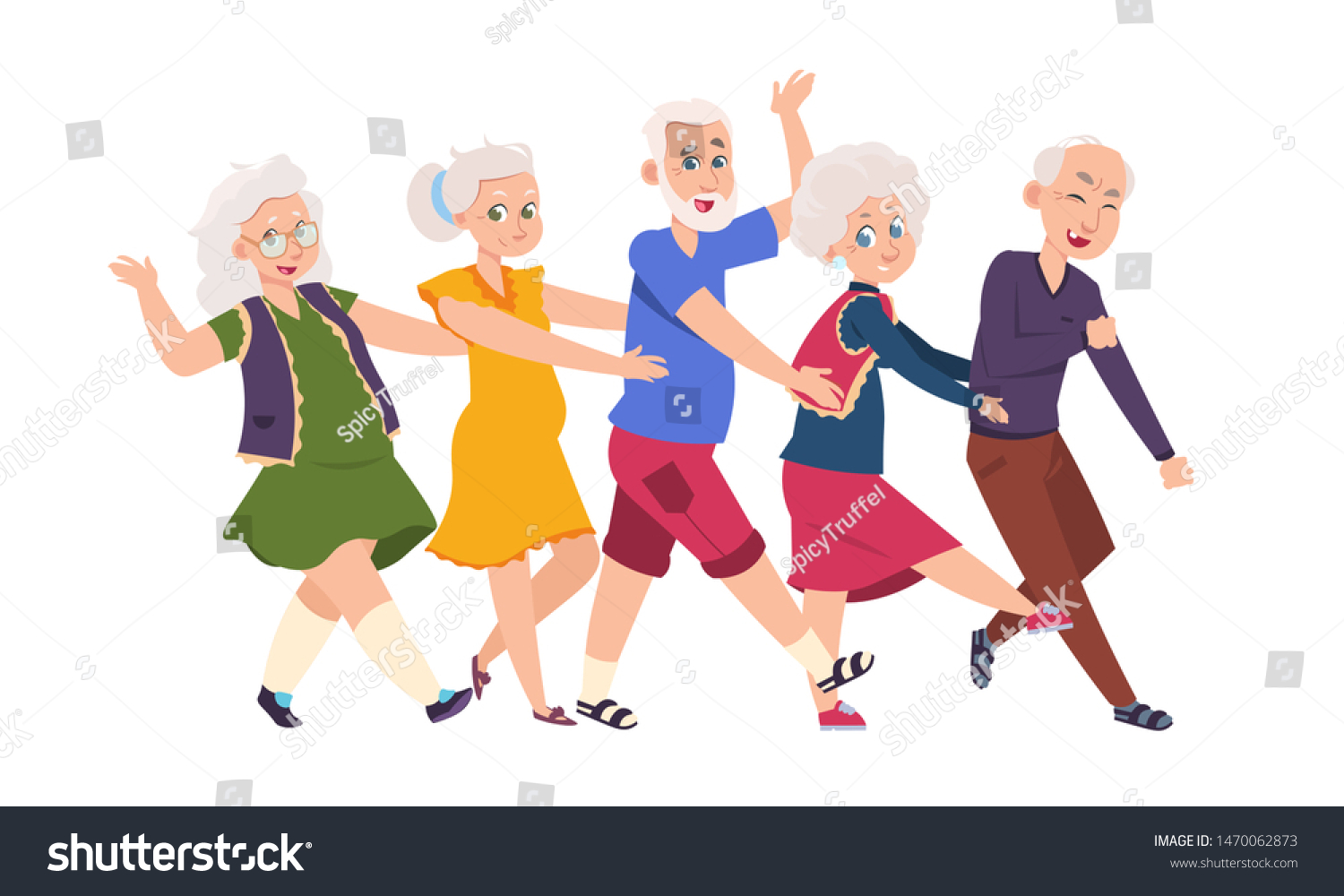 Пенсионеры танцы вектор