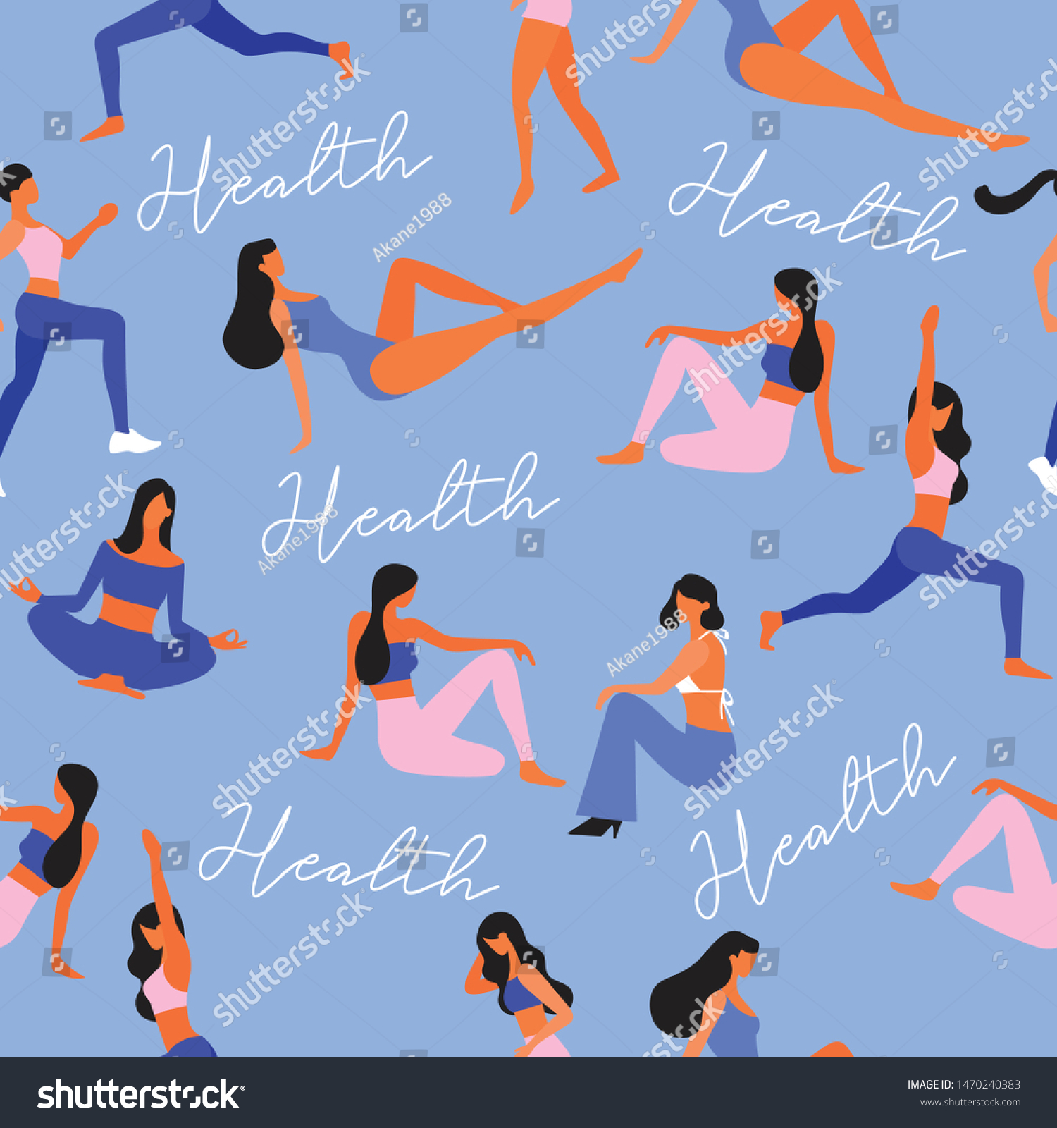 Women Different Poses Isolated On Pastel Stock Vector Royalty Free 1470240383 Shutterstock 7053