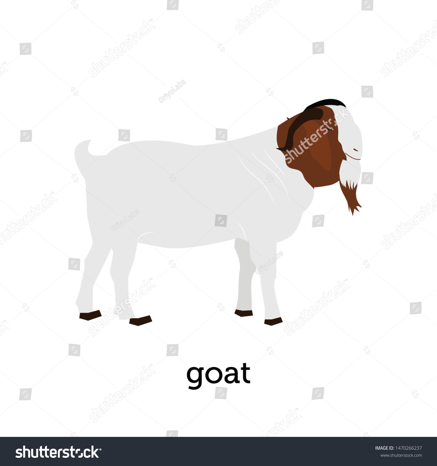 Domestic Local Goat Animal Idul Adha Stock Vector (Royalty Free