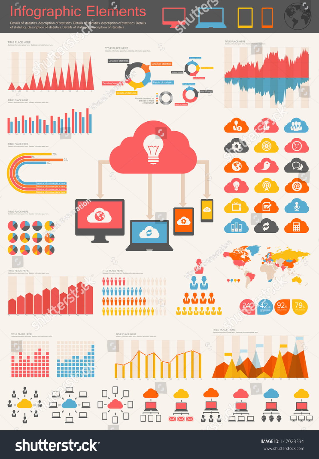 Vector Flat Design Infographic Elements Collection Stock Vector ...