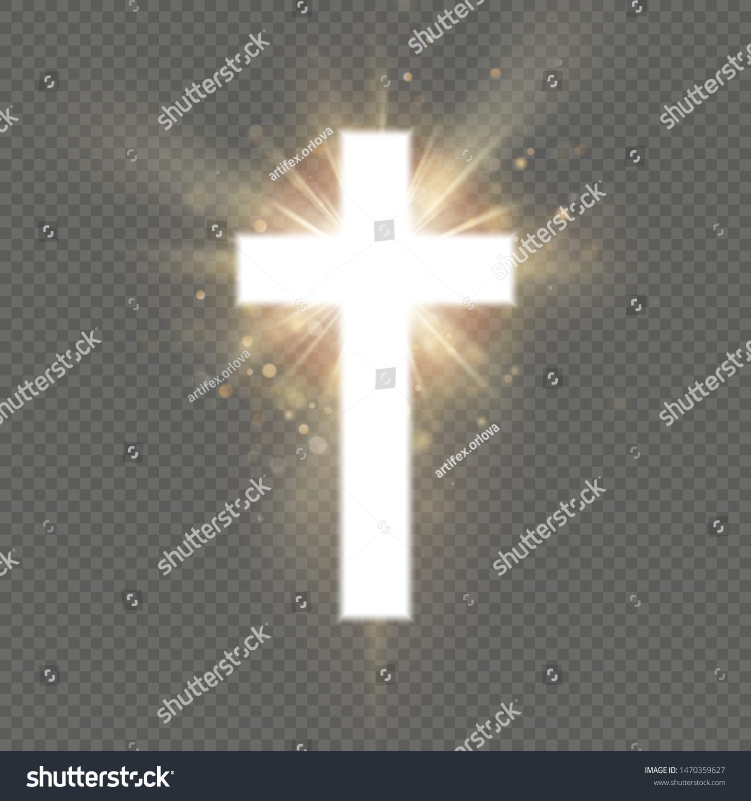 Shining White Cross Effect On Transparent Stock Vector (Royalty Free ...