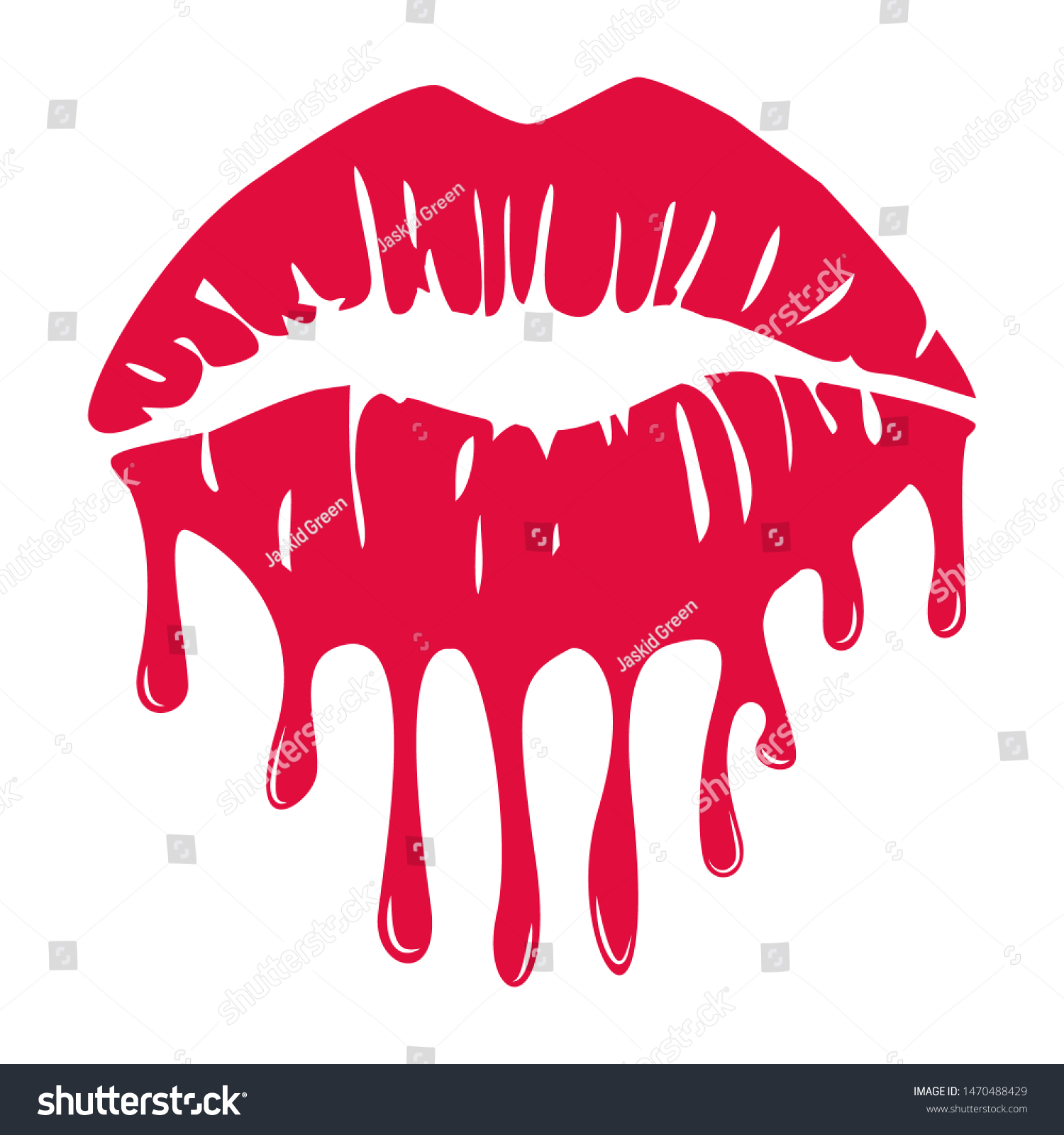 Sexy Female Lips Kiss Drop Down Stockvektor (royaltyfri) 1470488429.