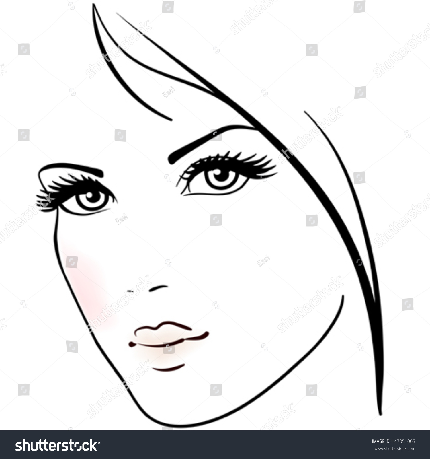 Beautiful Woman Face Stock Vector Royalty Free 147051005 Shutterstock 2910