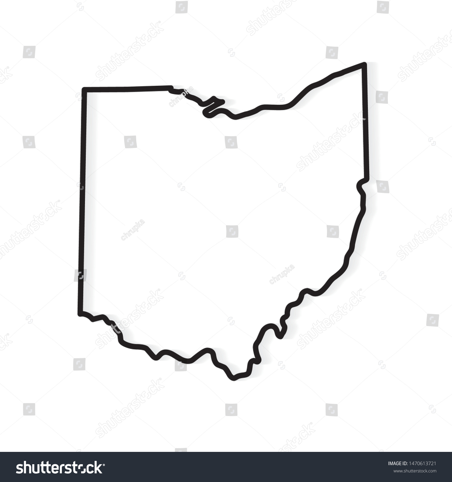 Outline Ohio Map Vector Illustration Stock Vector (Royalty Free ...