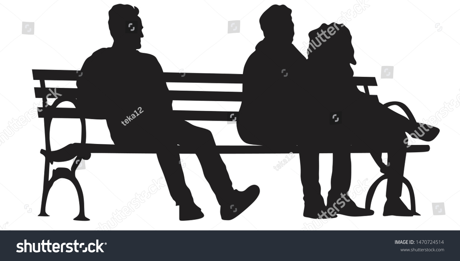 People Sit On Park Bench Talk Stock Vector (Royalty Free) 1470724514 ...