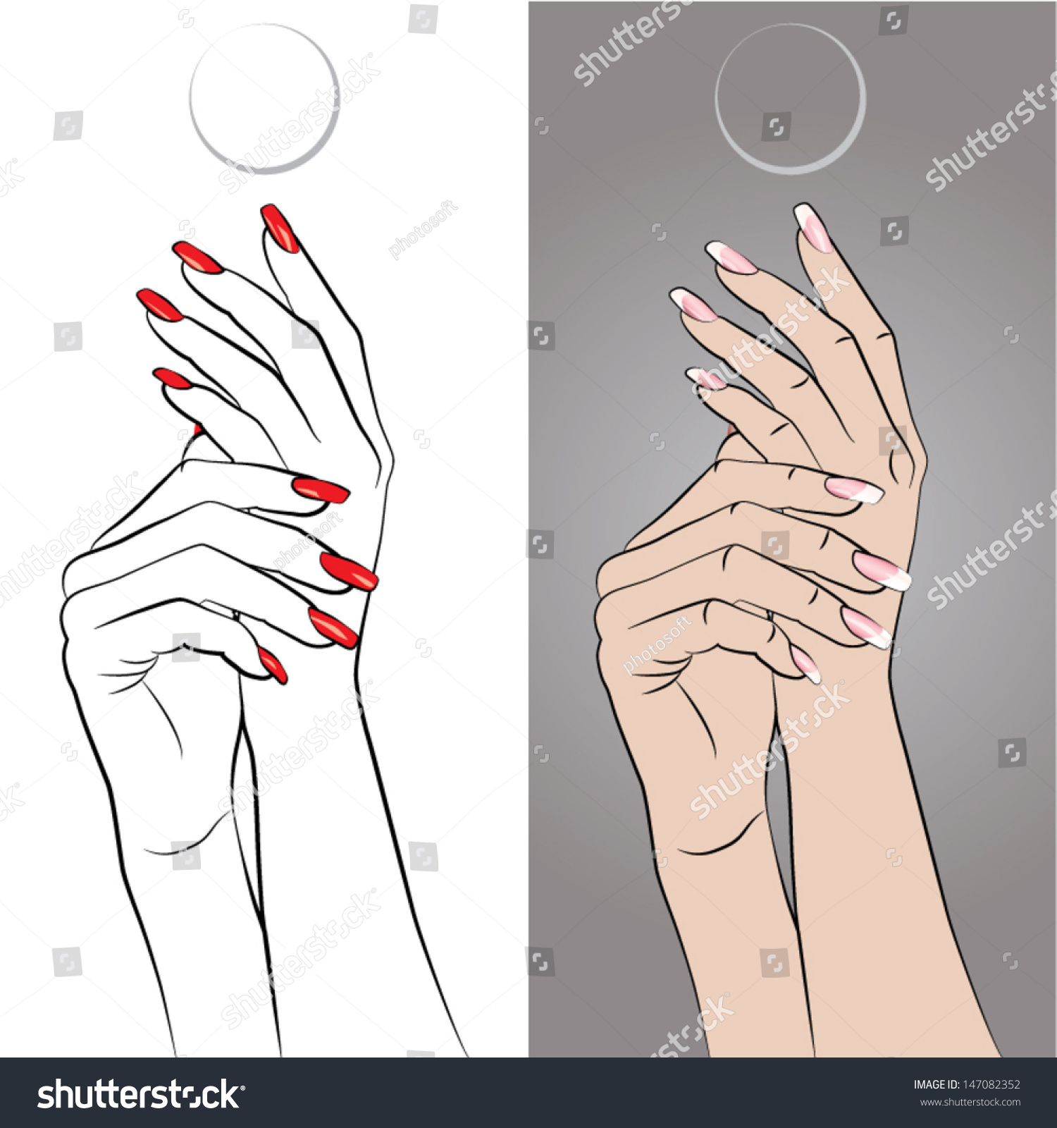 Силуэт женской руки с маникюром
