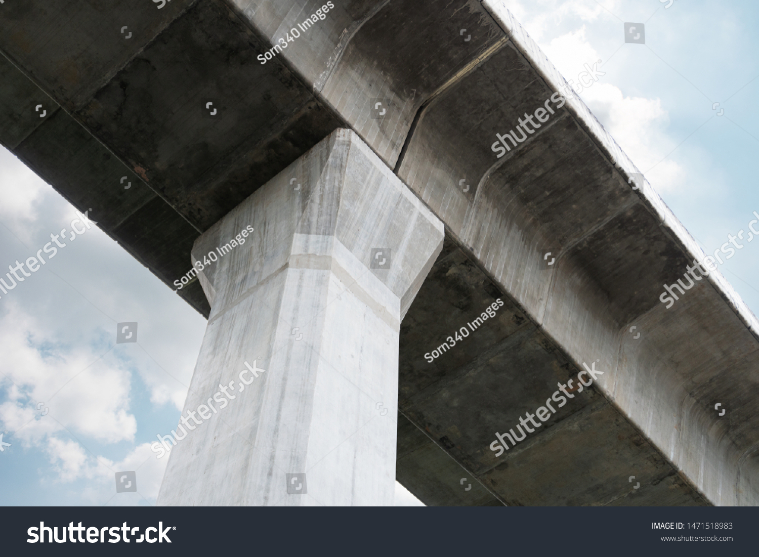 Prefabricated Concrete Bridge Built Structure Column Stock Photo ...