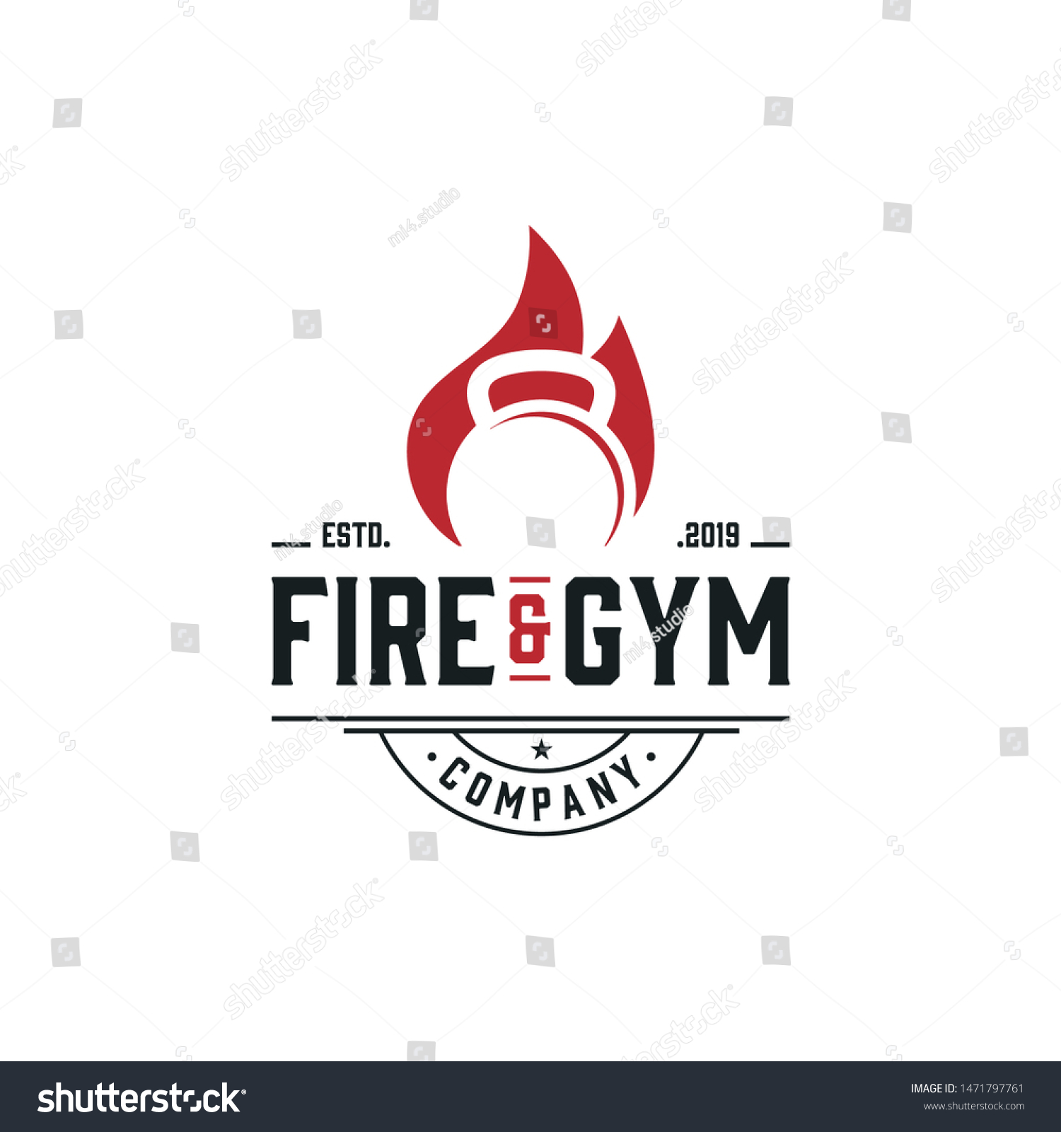 Fire Gym Fitness Logo Stock Vector (Royalty Free) 1471797761 | Shutterstock