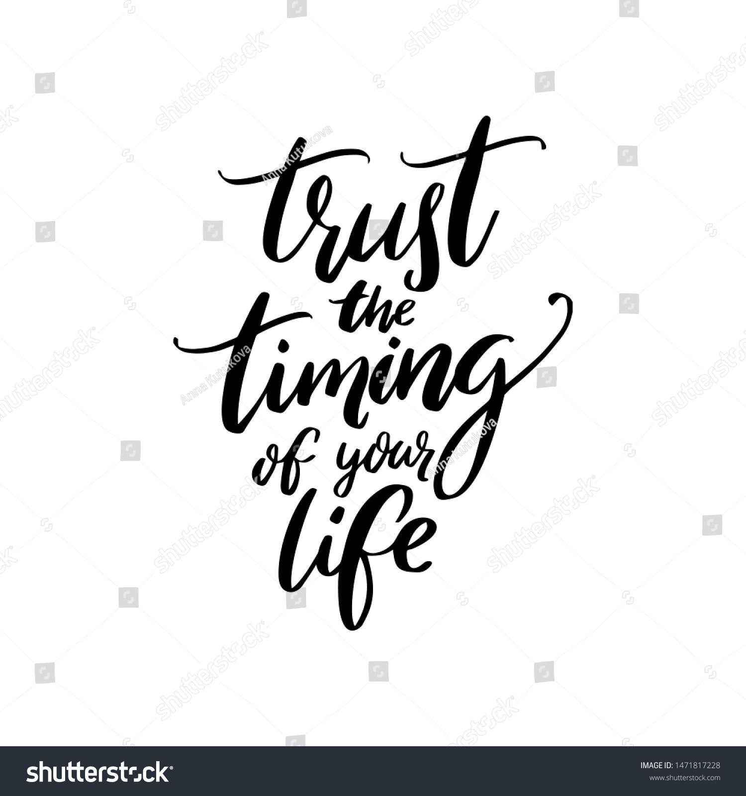 Trust Timing Your Life Inspirational Quote Stock Vector (Royalty Free ...