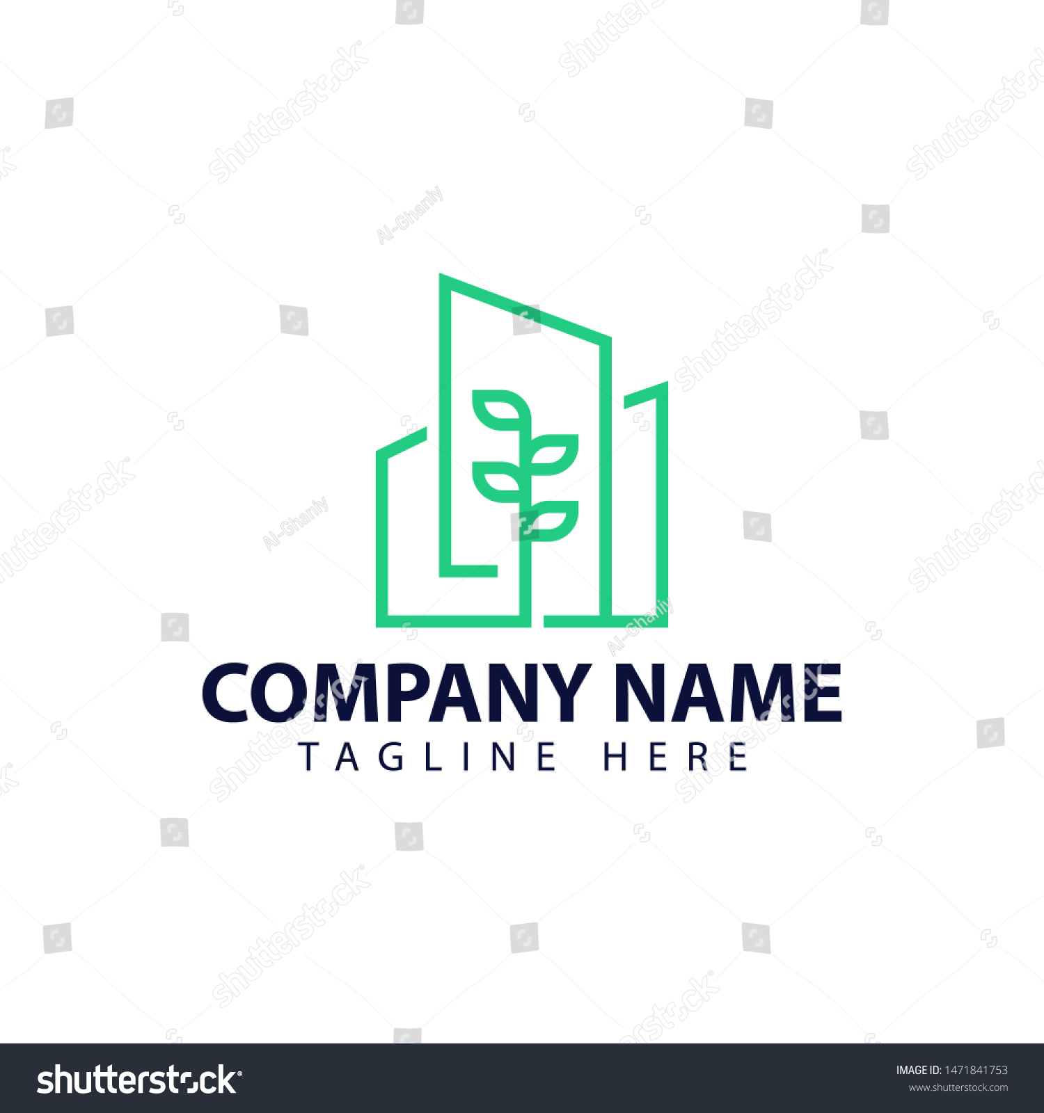 Modern Simple Logo Design Building Plant Stock Vector (Royalty Free ...