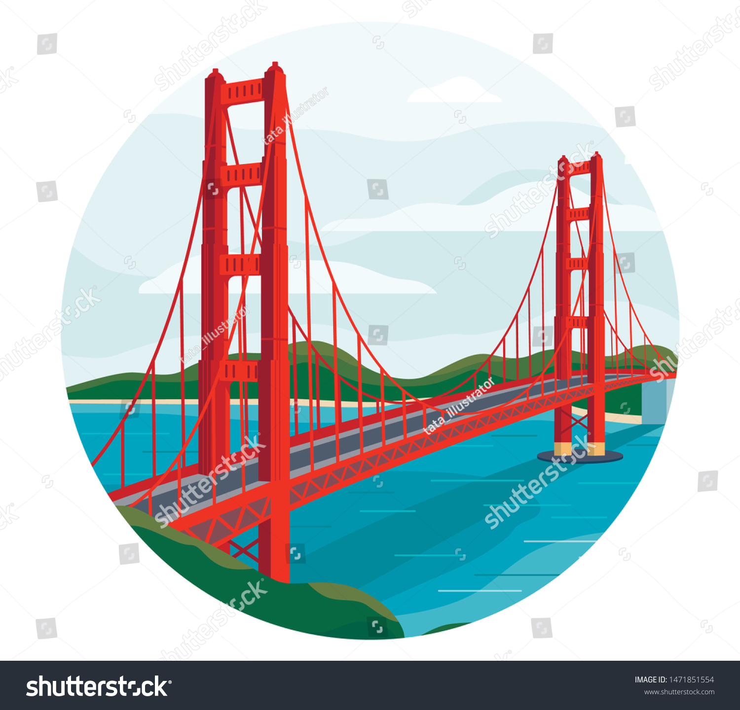 골든 게이트 브리지 벡터 그림 샌프란시스코 스톡 벡터(로열티 프리) 1445004278 | Shutterstock