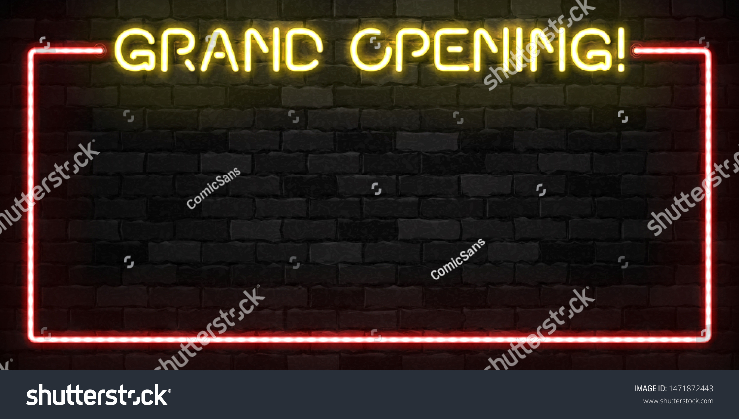 Vector Realistic Isolated Neon Sign Grand Stock Vector (Royalty Free ...