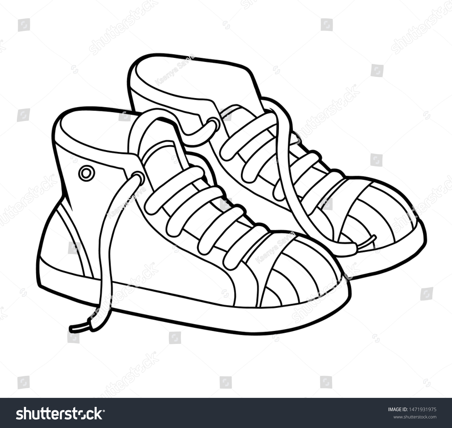 Coloring Book Children Cartoon Shoe Collection Stock Vector (Royalty ...