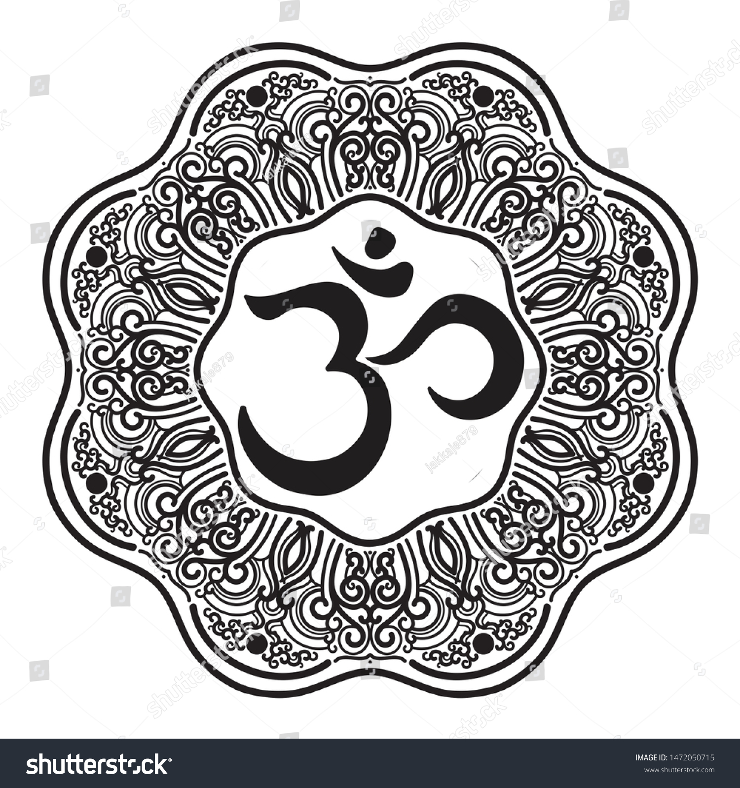 Abstract Diwali Om Symbol Ornate Indian Stock Illustration 1472050715 ...