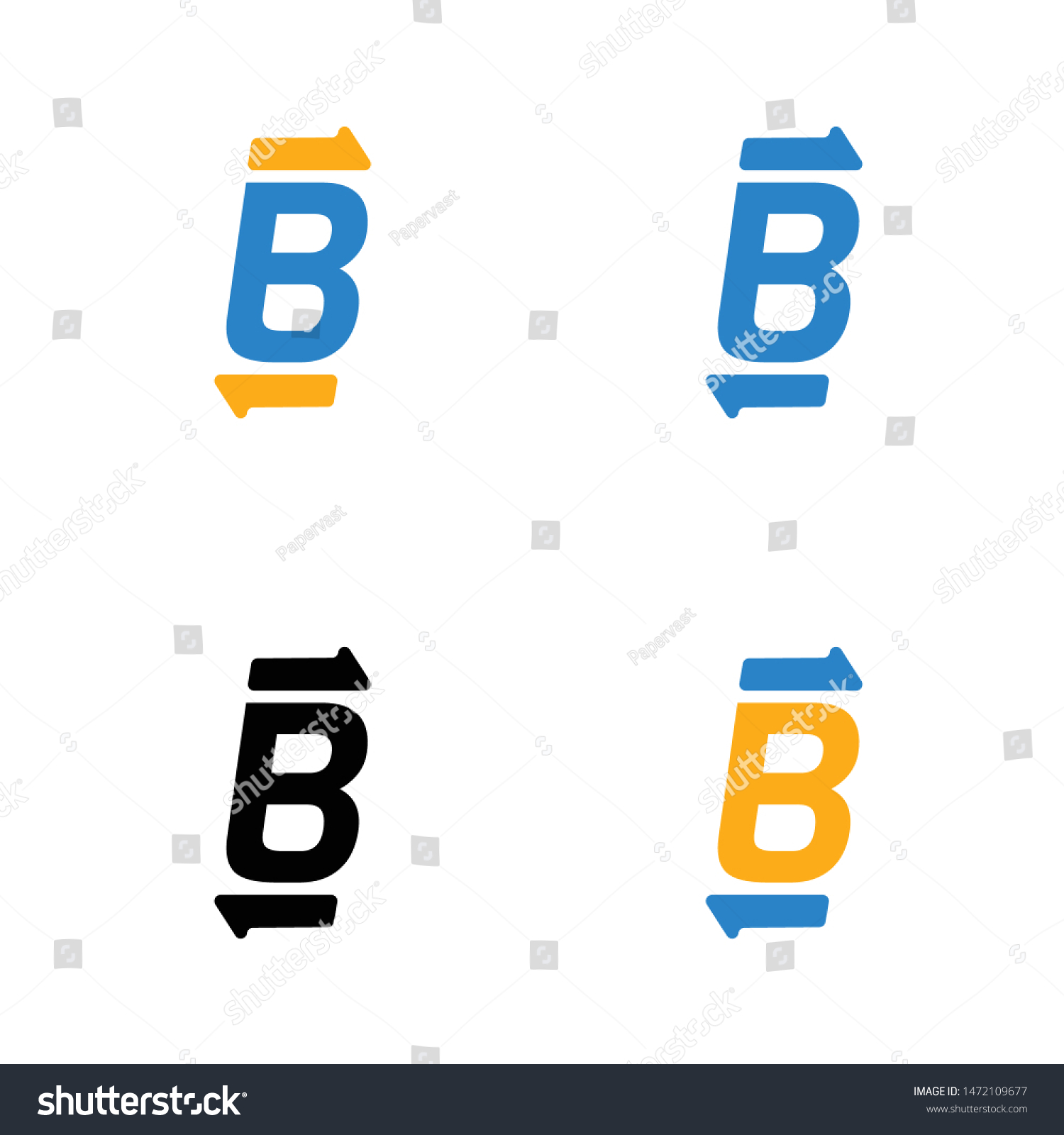 Simple Letter B Logo Financial Apps Stock Vector (Royalty Free ...