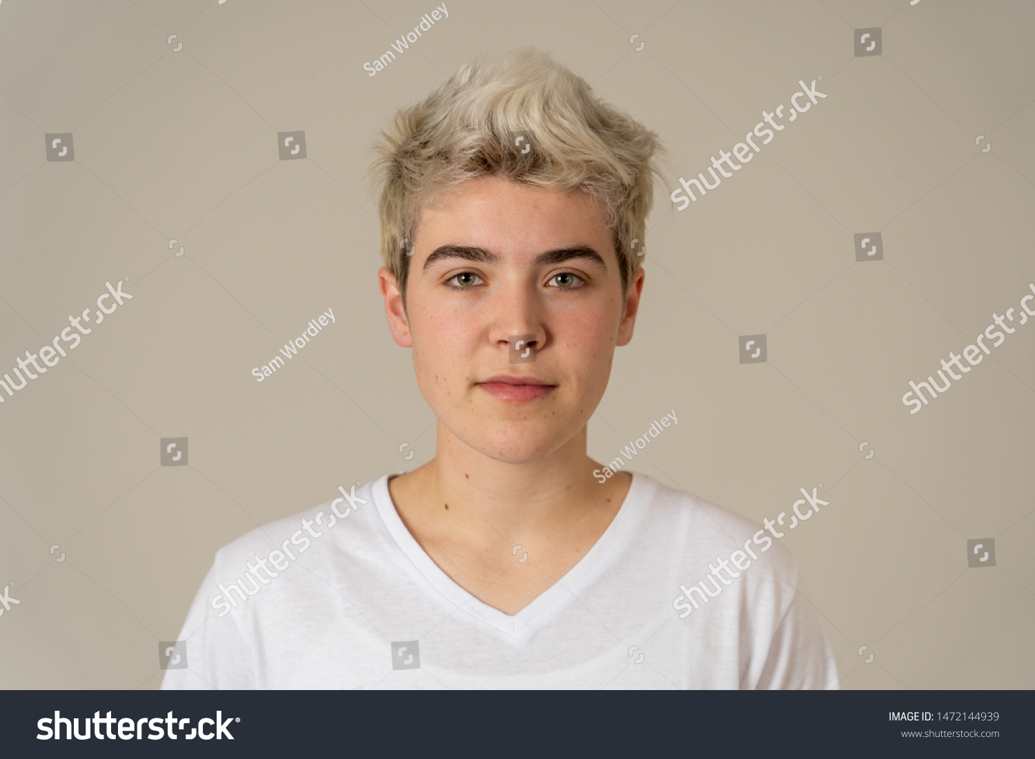 Close Portrait Young Transgender Teenager Male Stock Photo 1472144939 ...