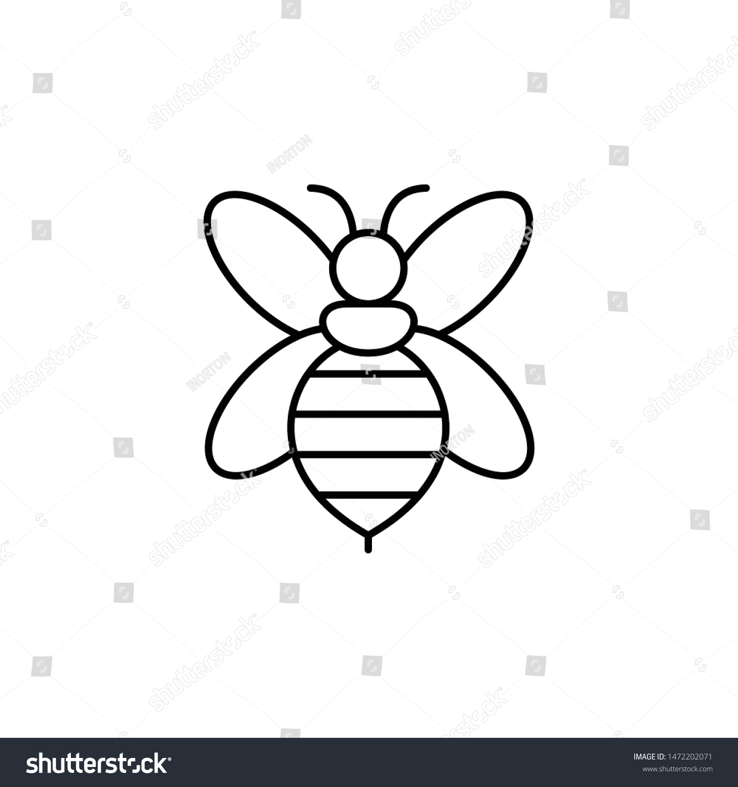 Bee Icon Simple Thin Line Outline Stock Vector (Royalty Free ...