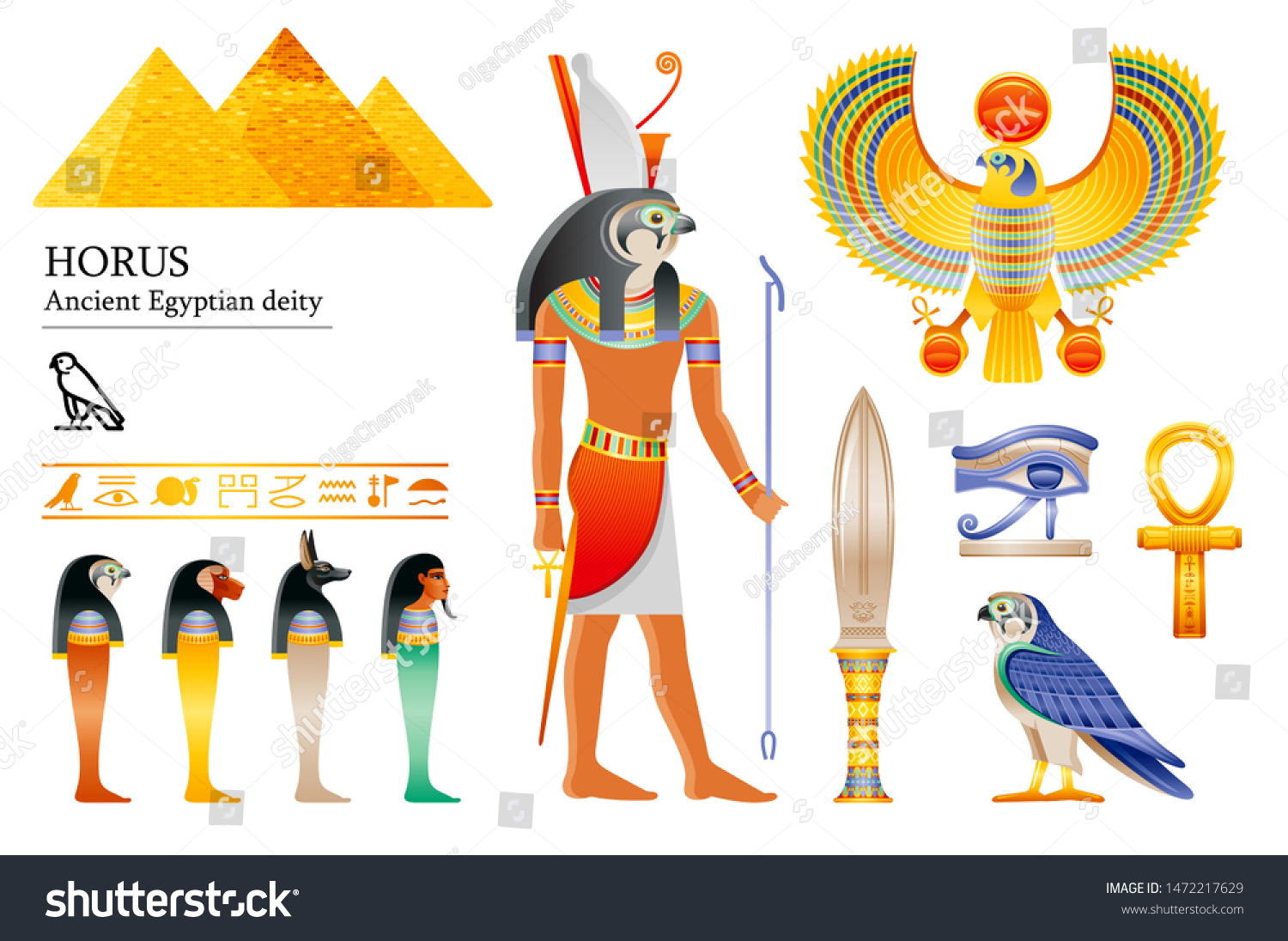 Vintage Large Egyptian Falcon God Horus 