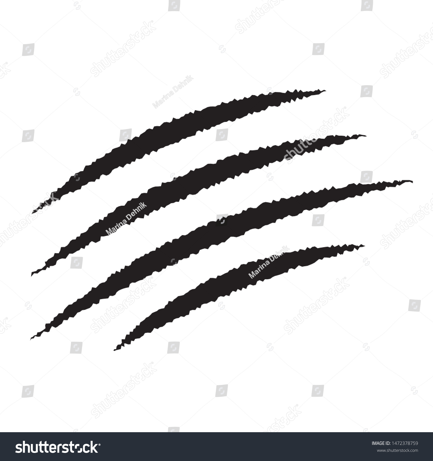 Claw Scar Isolated On White Background Stock Vector (Royalty Free ...