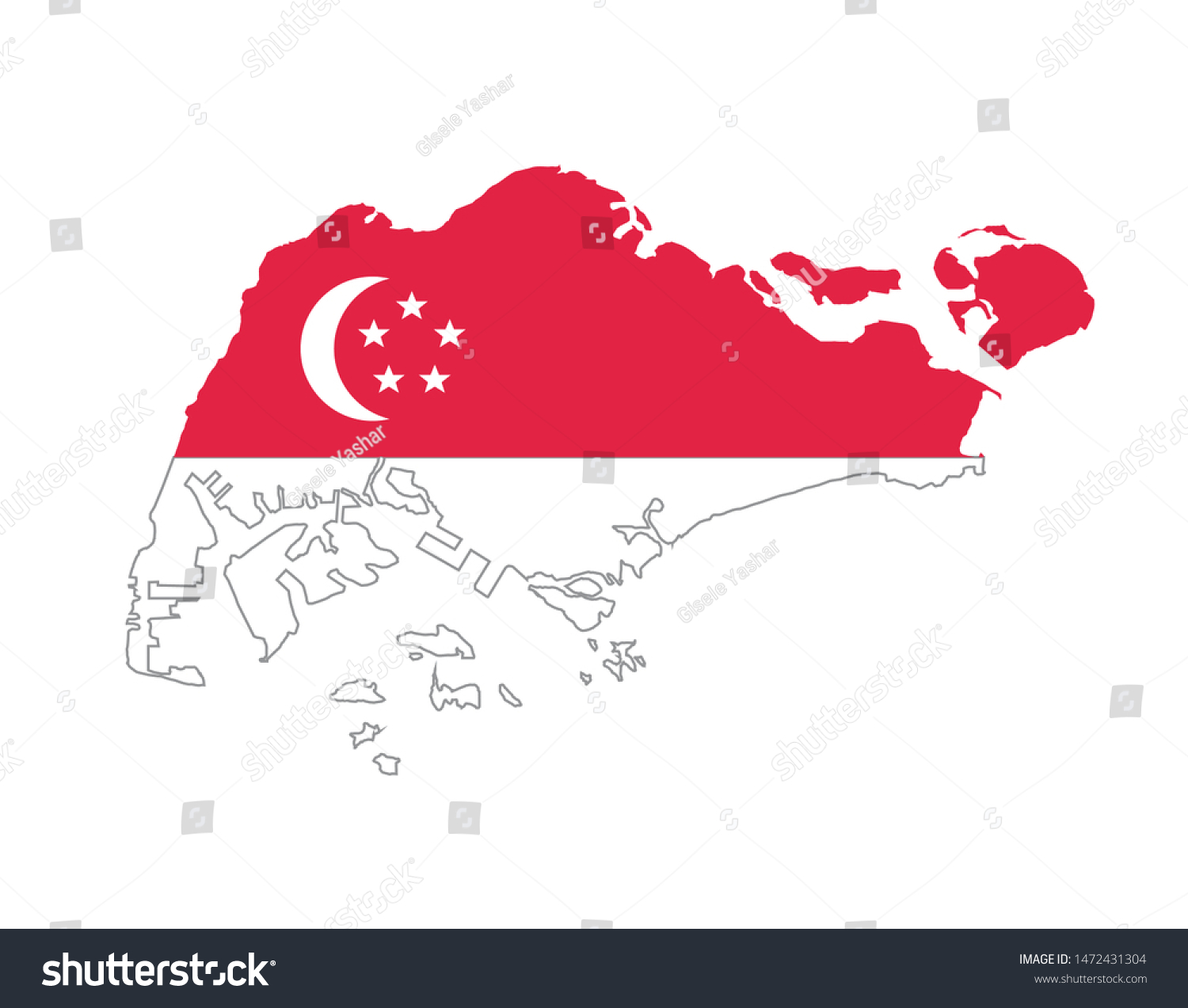 Singapore Map Flag Vector Singapore Map Stock Vector (Royalty Free ...