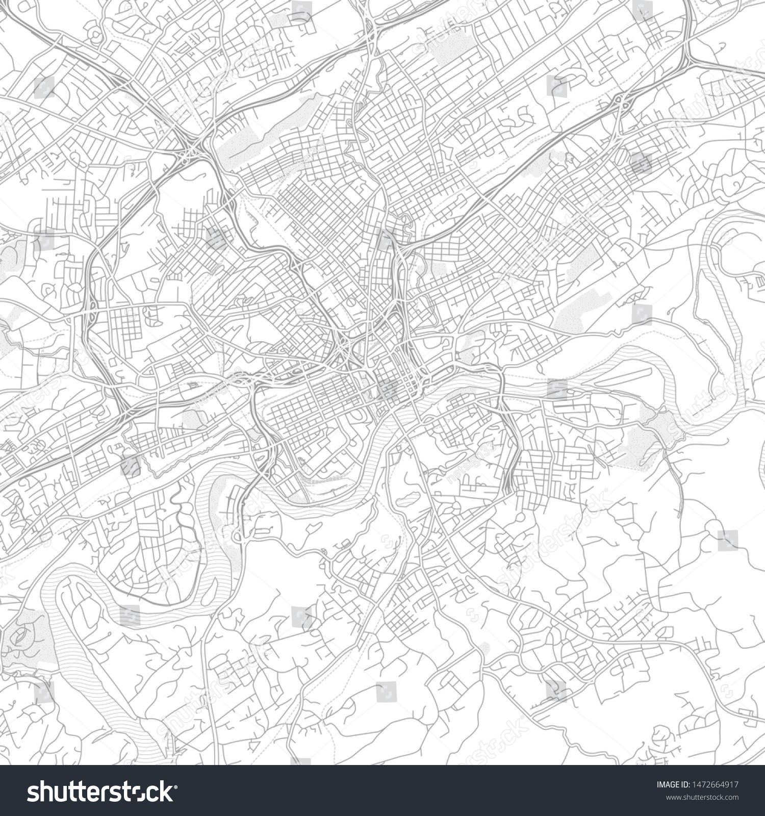 Knoxville Tennessee Usa Bright Outlined Vector Stock Vector (Royalty ...