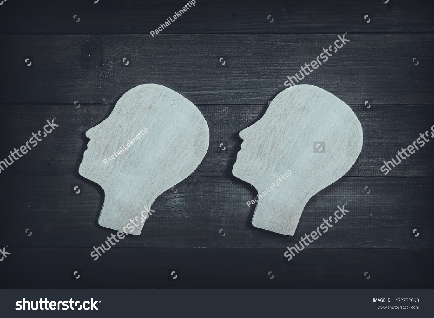 Two Human Head Face On Wood Stock Photo 1472772098 | Shutterstock