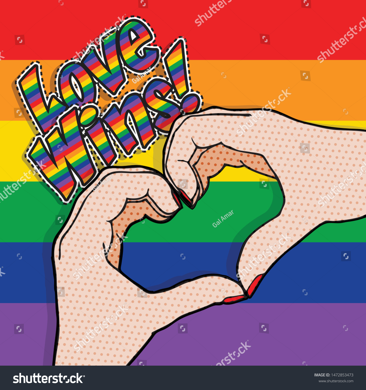 Love Wins Vector Illustration Same Sex Stock Vector Royalty Free