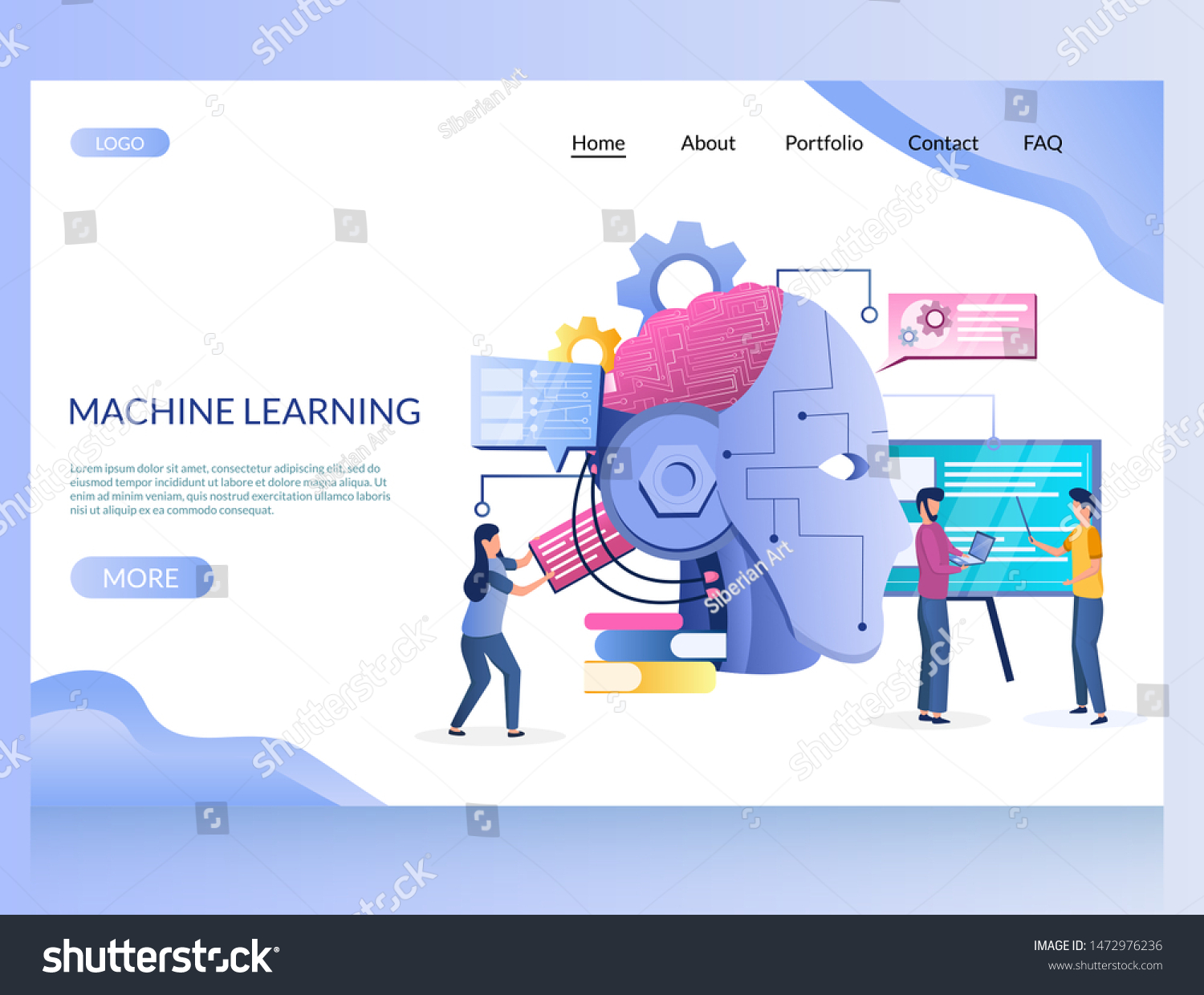 Machine Learning Vector Website Template Web Stock Vector (Royalty Free ...