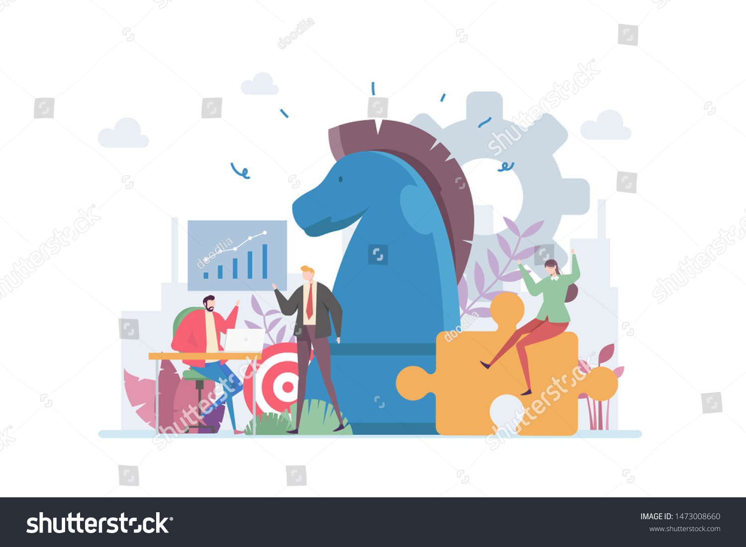 Business Intelligence Strategy Vector Illustration Concept Stock Vector ...