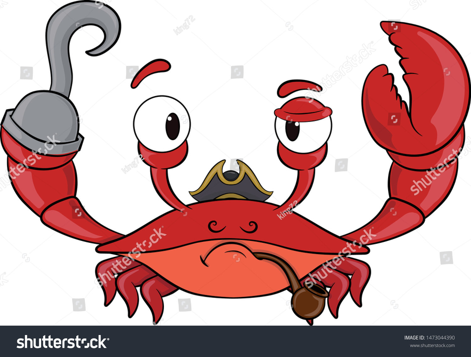 Cartoon Crab Pirate Vector Image Stock Vector (Royalty Free) 1473044390 ...