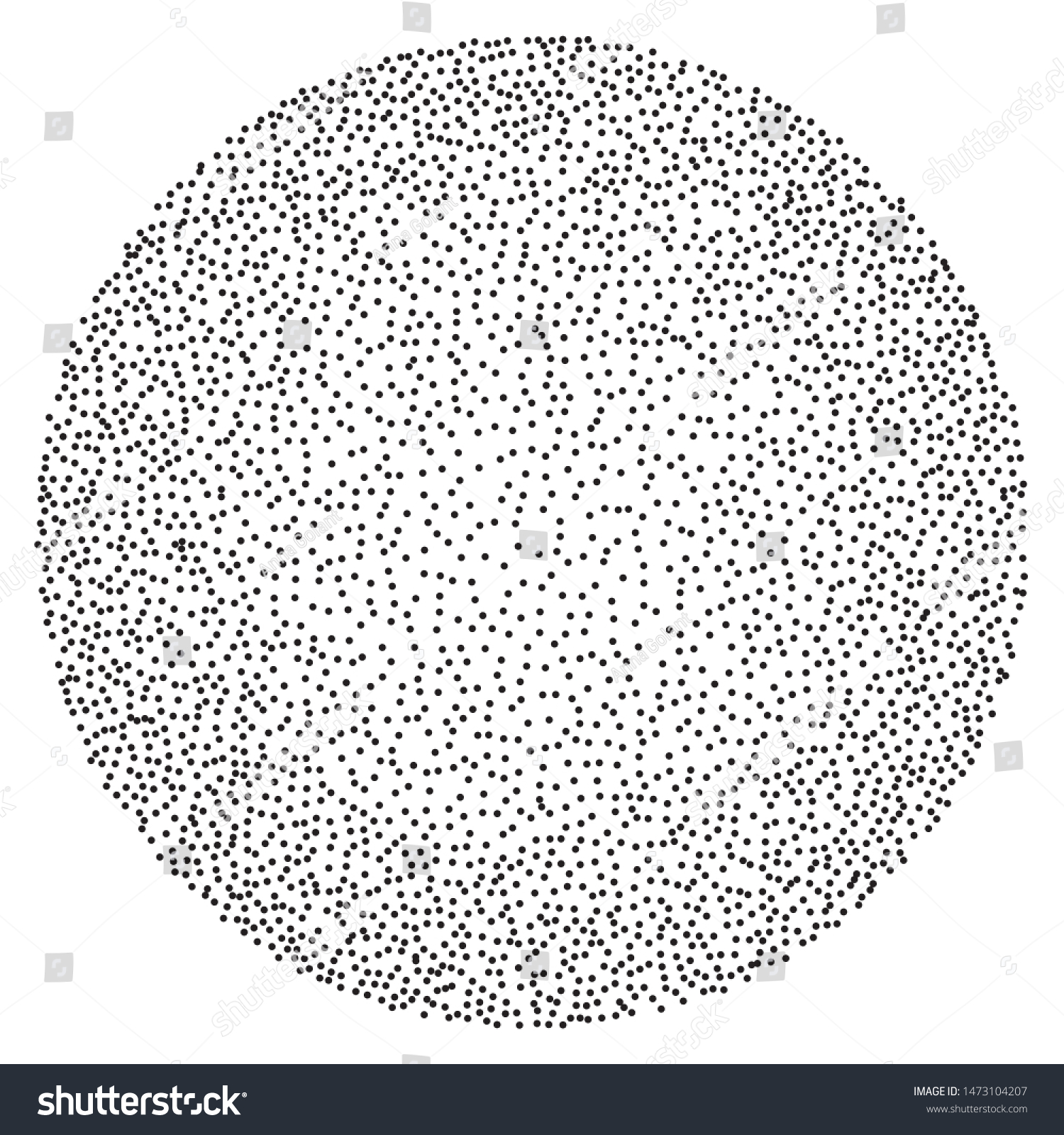 Random Circular Halftone Pointillism Style Background Stock Vector ...