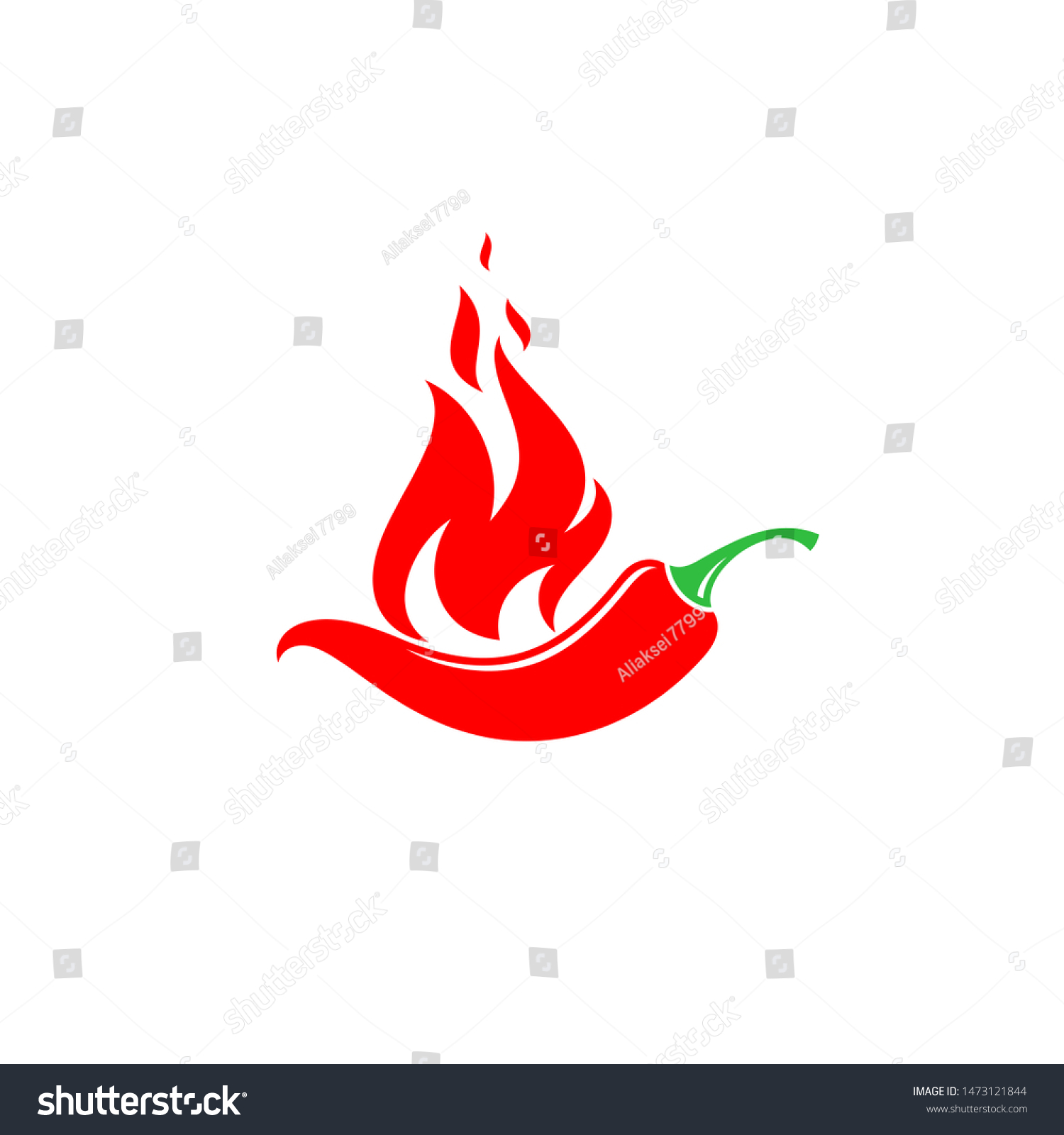 Chili Pepper Hot Food Logo Isolated Stock Vector (royalty Free 