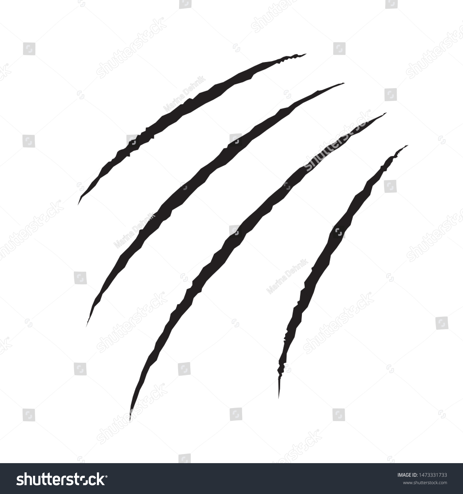 Claw Scar Isolated On White Background Stock Vector (Royalty Free ...