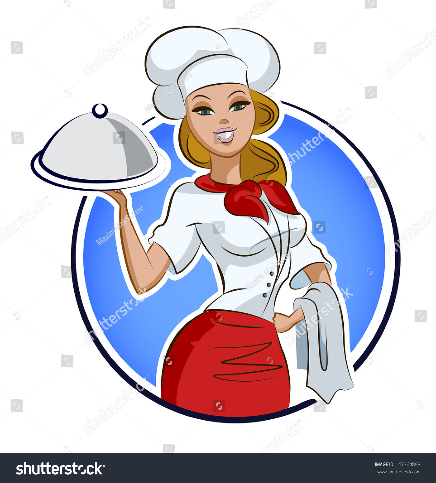 Woman Cook Restaurant Vector Illustration Isolated Stock Vector ...