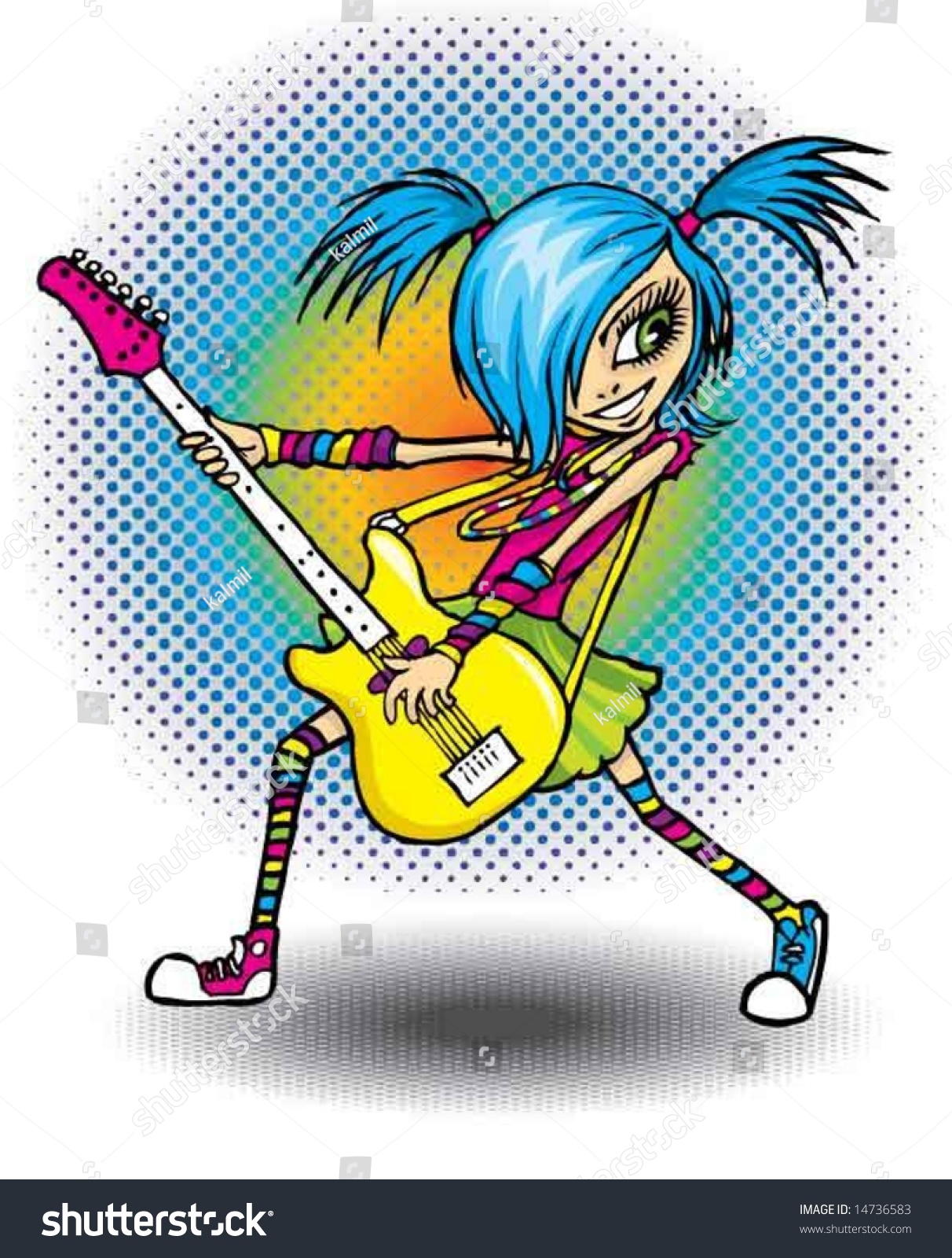 Rock Girl Guitar Stock Vector (Royalty Free) 14736583 | Shutterstock