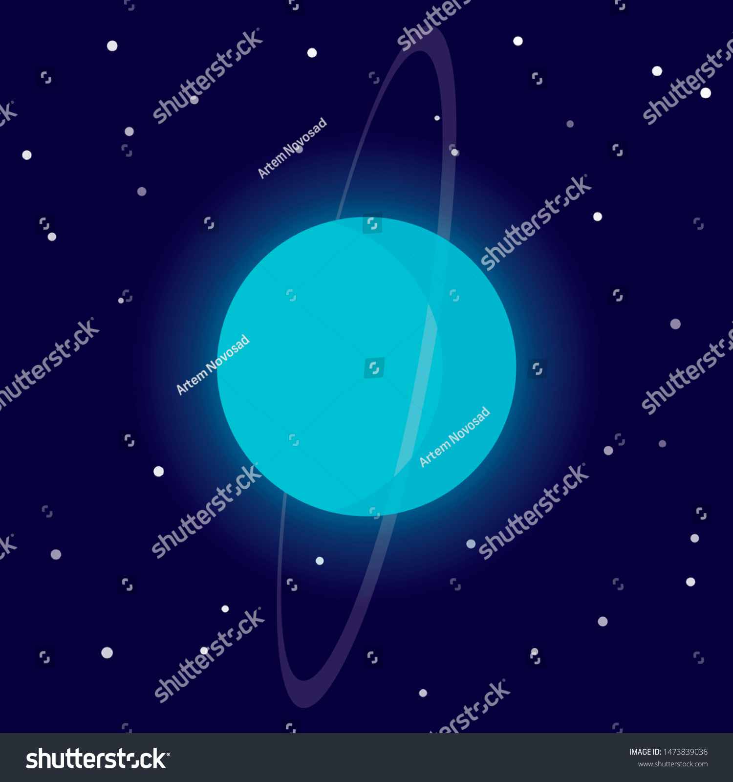 Planet Uranus Cartoon Illustration On Cosmic Stock Illustration ...