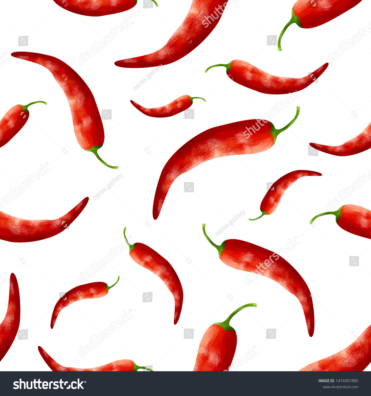 Pepper Background Illustrations Digital Painting Hand Stock ...