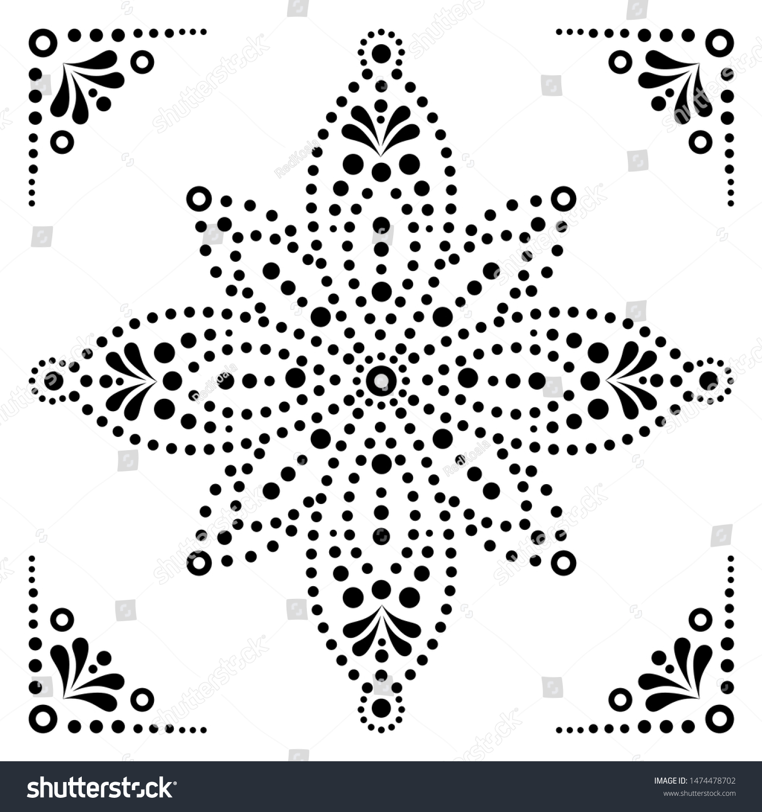 Dot Art Vector Flower Traditional Aboriginal Stock Vector (Royalty Free ...