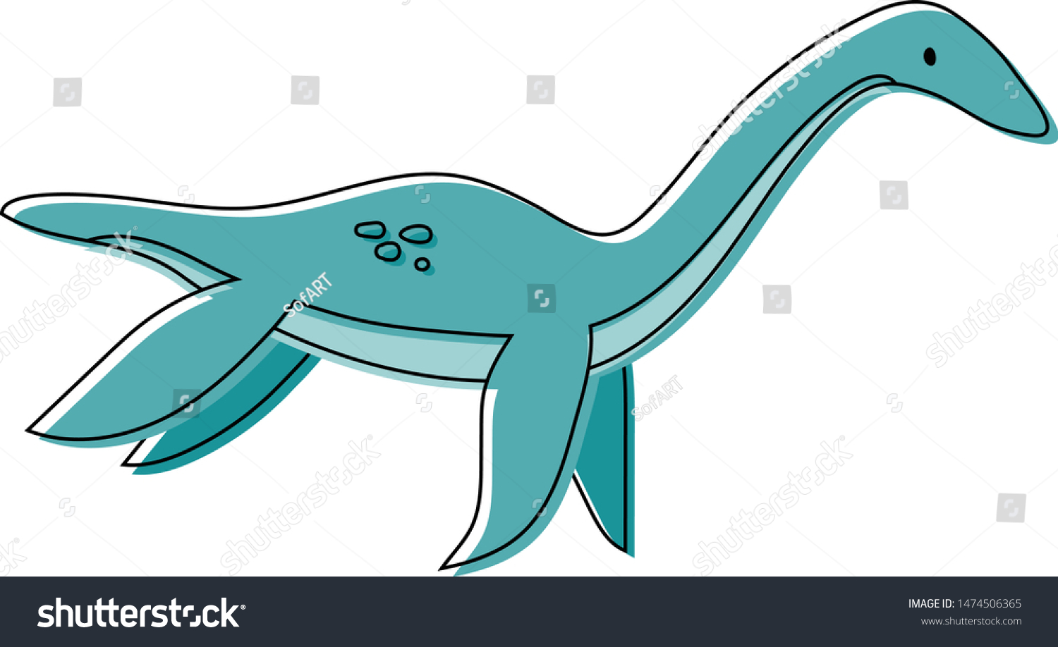 Cute Loch Nessy On White Background Stock Vector (Royalty Free ...