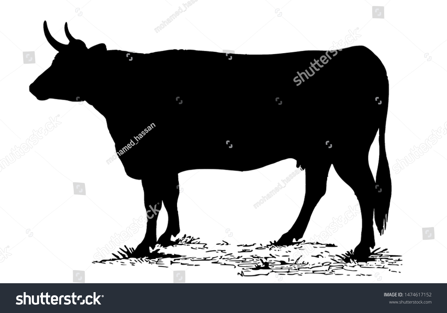 Корова сбоку вектор